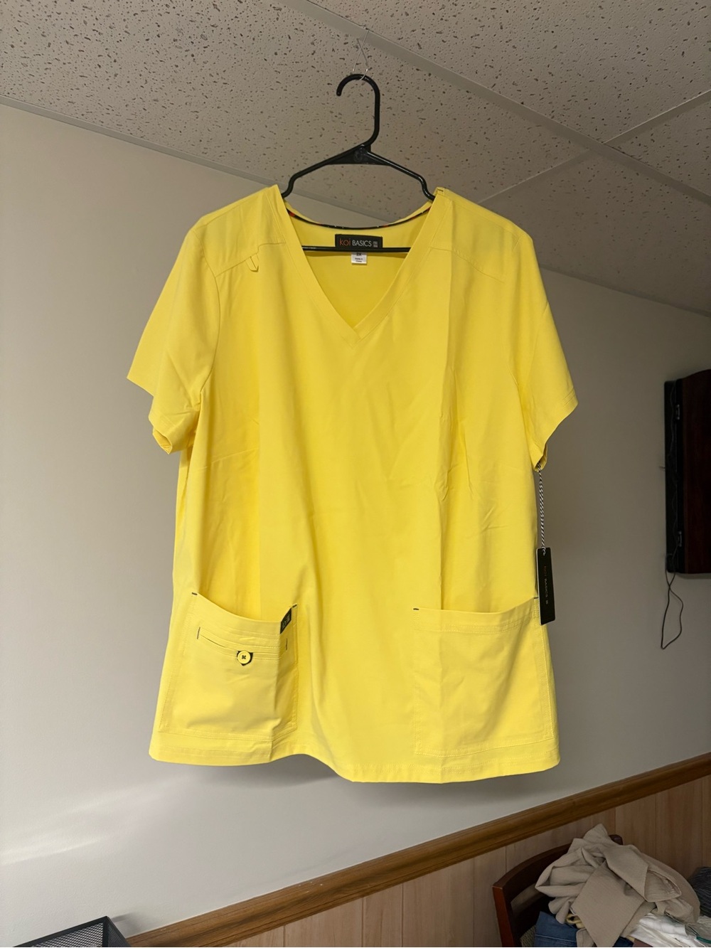 Bright Yellow Two-Piece scrub Set - Picture 3 of 10